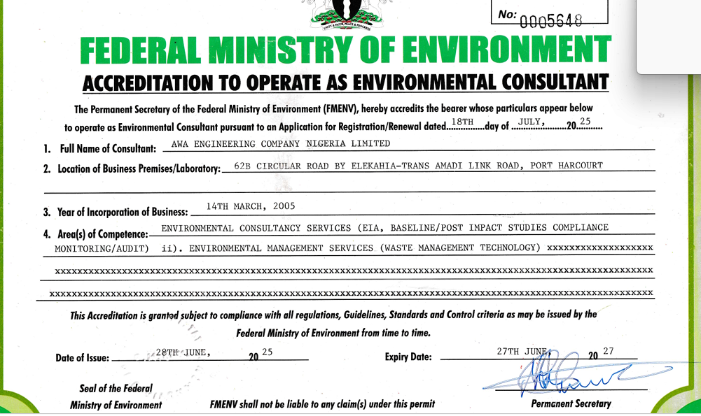 AWA Engineering Limited® :: Keeping the environment green